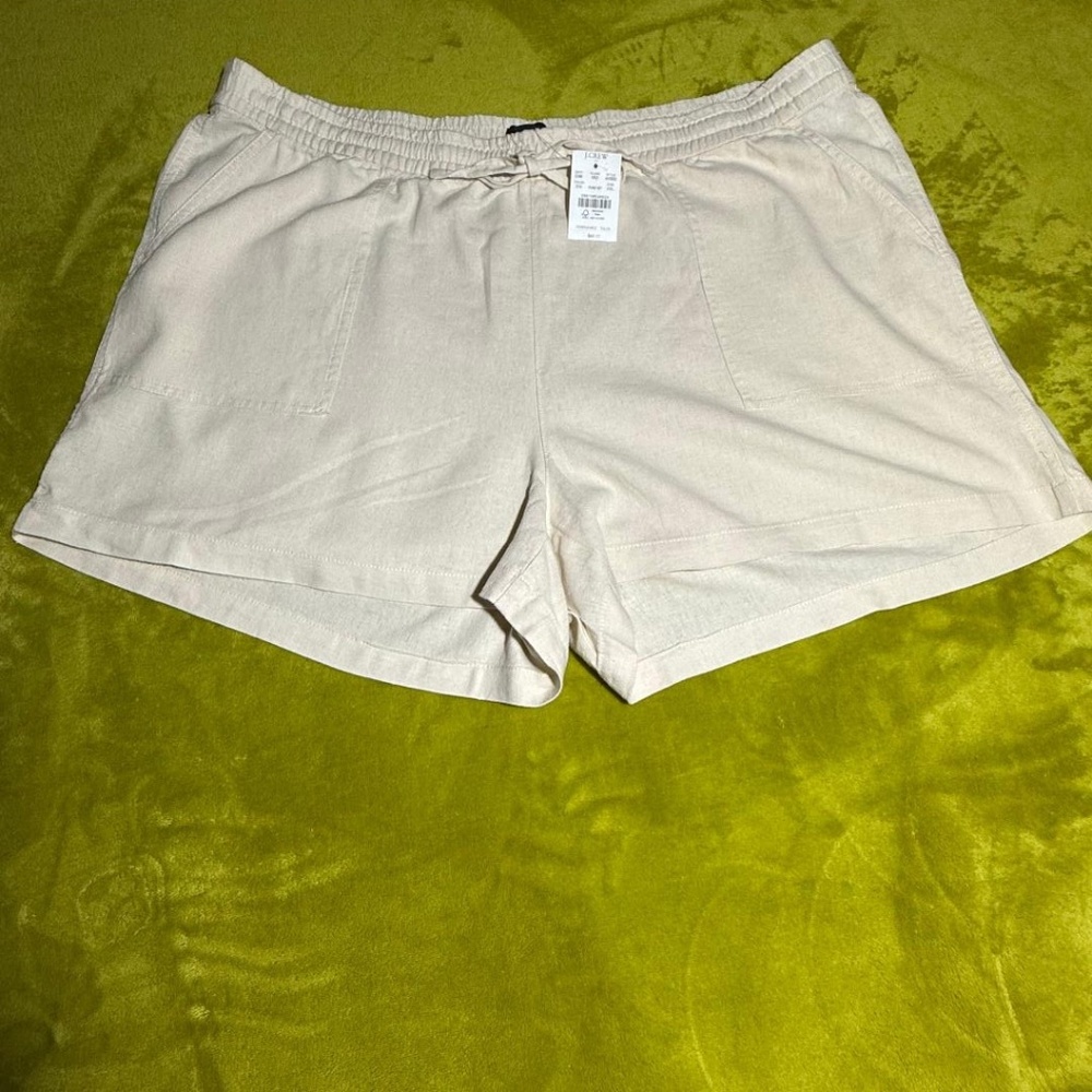 NWT J.Crew Linen Blend Drawstring Shorts - Picture 3 of 8